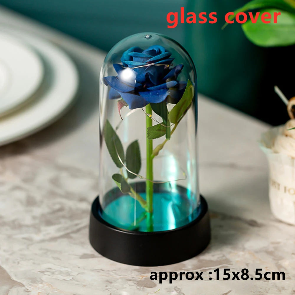 LED Galaxy Three Rose Artificial Flowers, Wedding Decoration, Creative Valentine'S Day and Mother'S Day Gift without Battery 1Pc