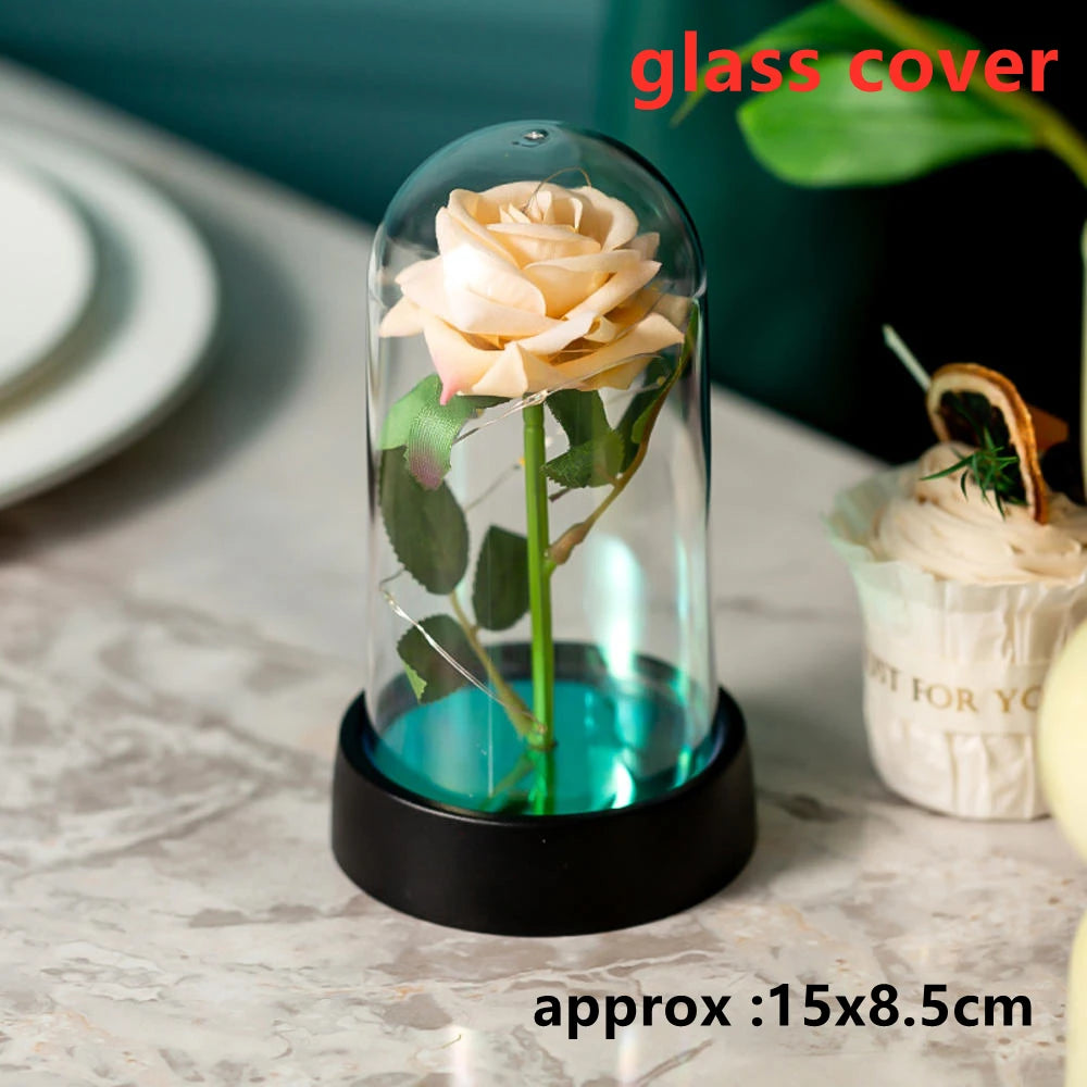 LED Galaxy Three Rose Artificial Flowers, Wedding Decoration, Creative Valentine'S Day and Mother'S Day Gift without Battery 1Pc