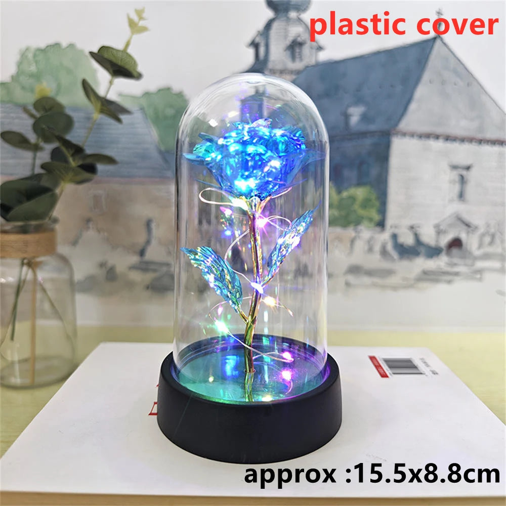 LED Galaxy Three Rose Artificial Flowers, Wedding Decoration, Creative Valentine'S Day and Mother'S Day Gift without Battery 1Pc