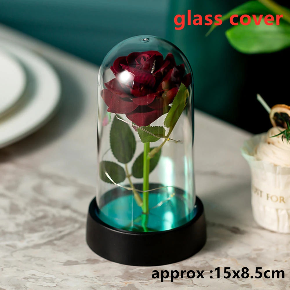 LED Galaxy Three Rose Artificial Flowers, Wedding Decoration, Creative Valentine'S Day and Mother'S Day Gift without Battery 1Pc